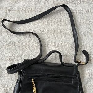 Amber Stone Crossbody black purse. 9 x 8 inches vintage